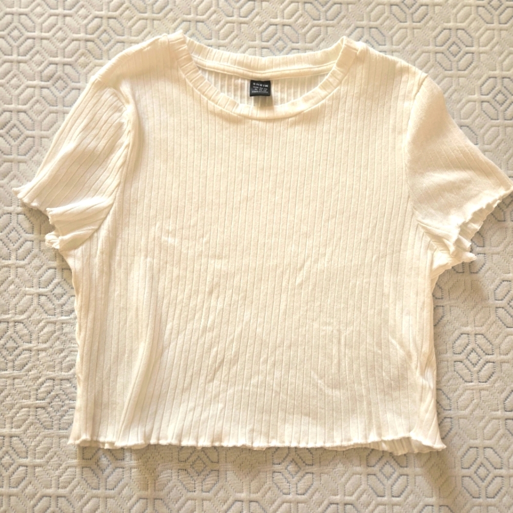 Shein Creme Crop Top PTP=14"+
